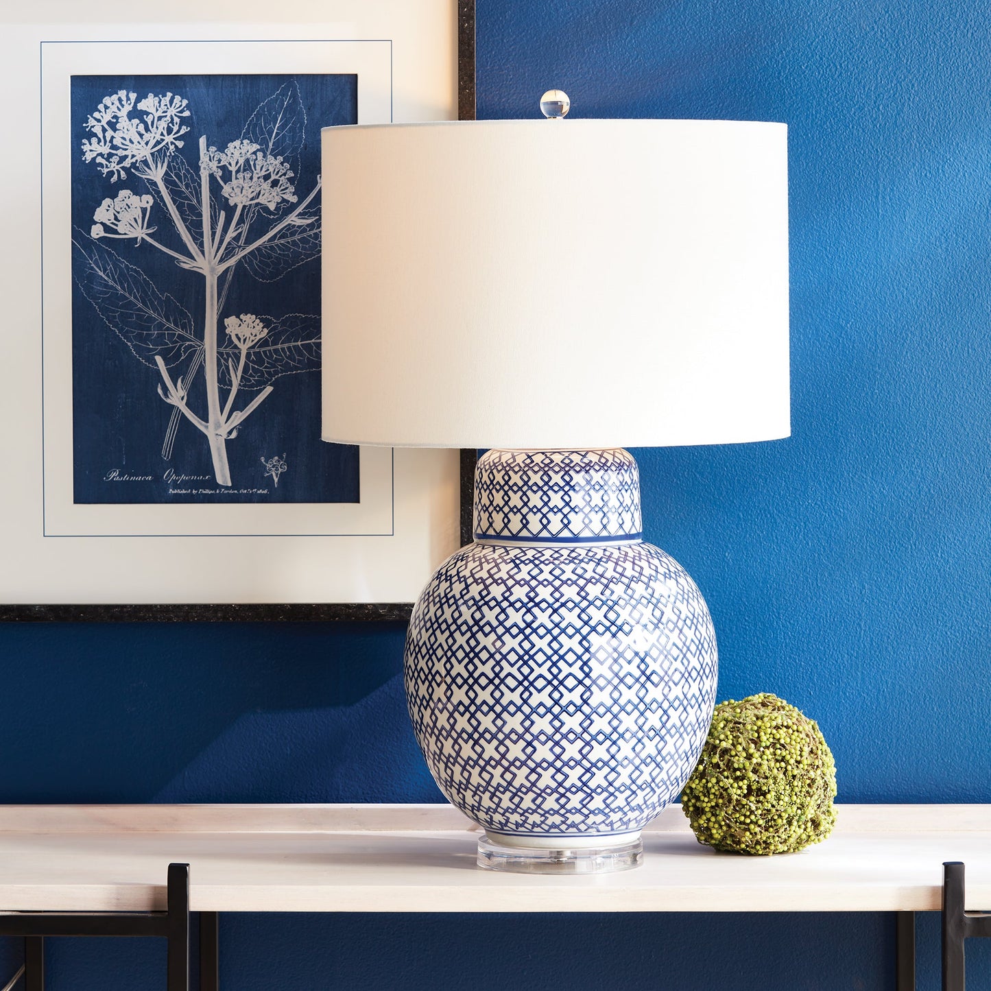 Chinoiserie Blue and White Ginger Jar Lamp