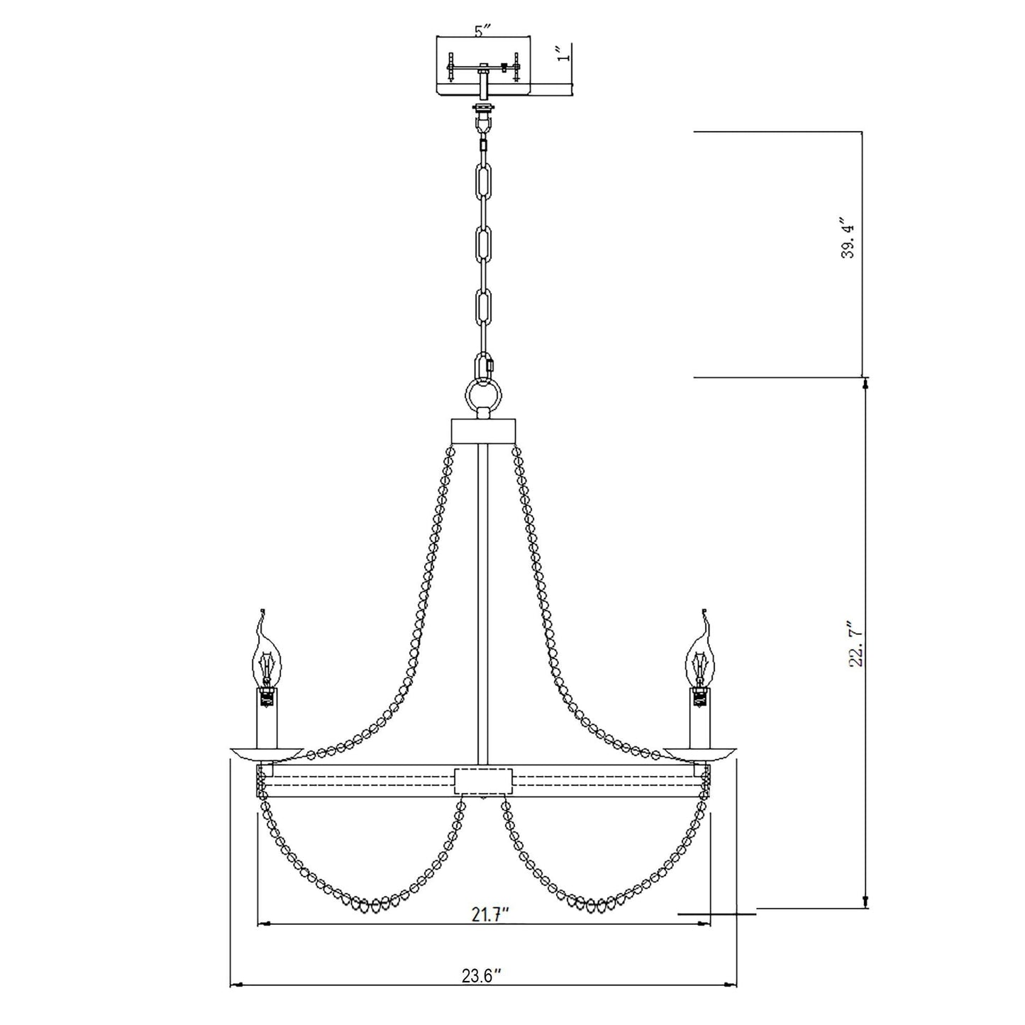 Chokio 6-Light Wood Bead Chandelier