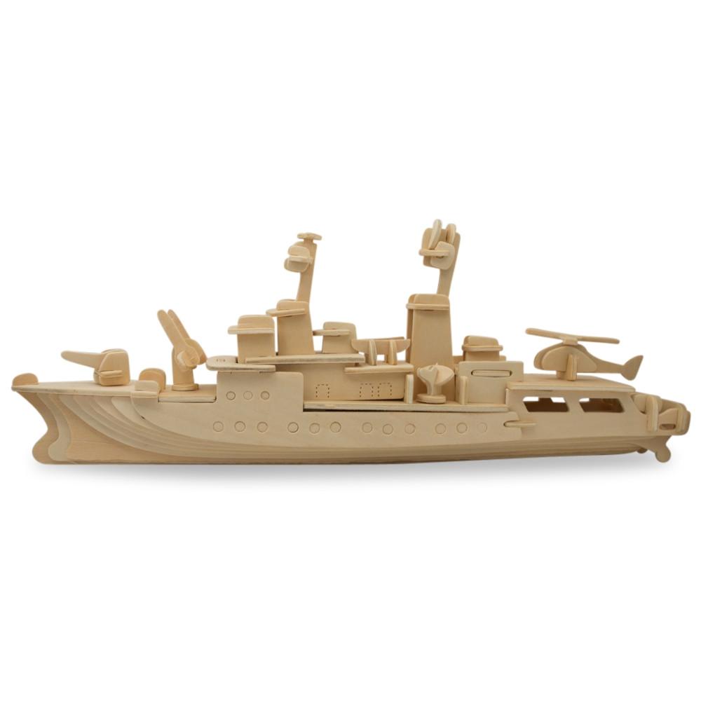 Navy Battleship Destroyer Boat Model Kit Wooden 3D Puzzle 13 Inches Long