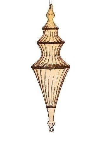13 Inch Golden Glass Finial Ornament - Layered