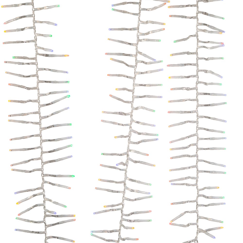 1000-Light Multicolor LED Clear Wire Cluster Garland