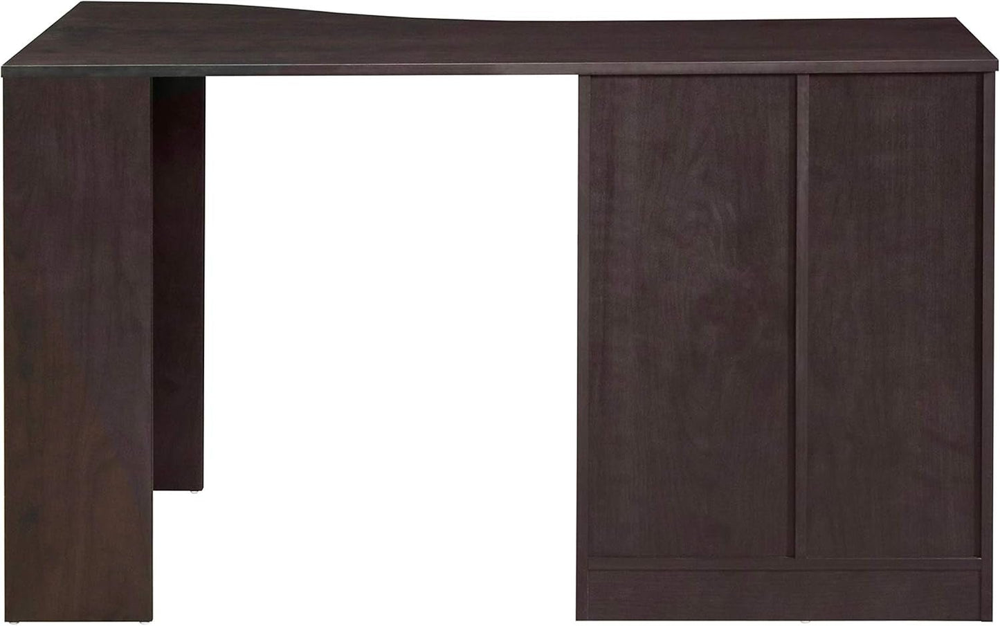 Classic Espresso Office Desk with Storage Shelves and Drawers