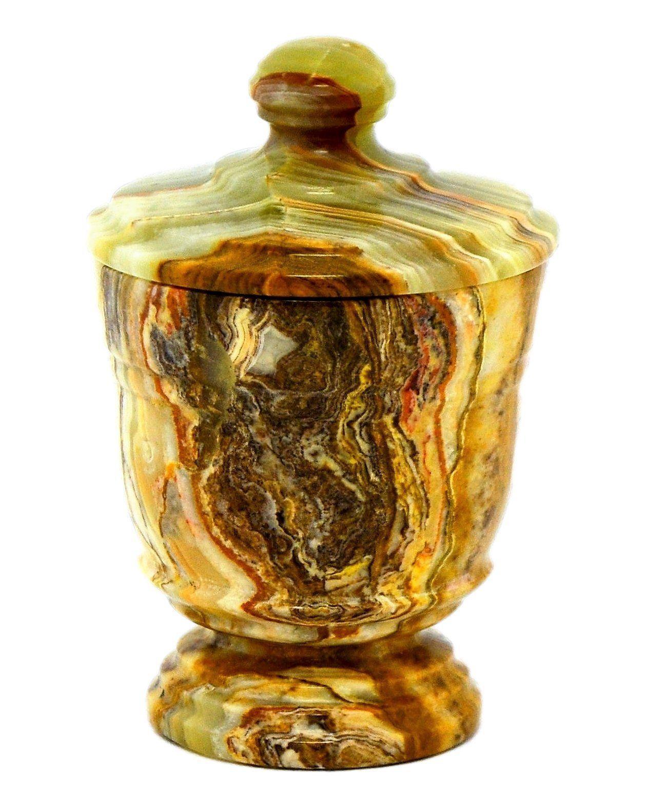 Classic Green Onyx Bathroom Canister | Cotton Ball Holder