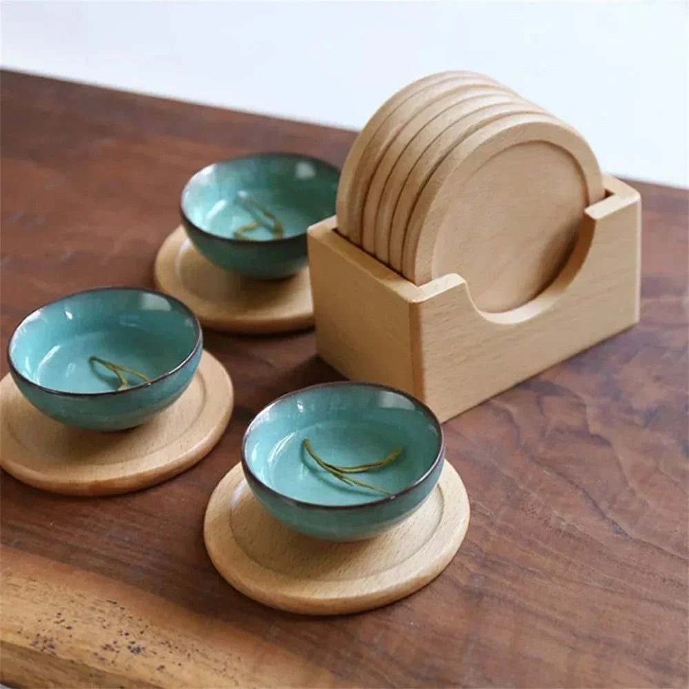 Coasters - Insulated Walnut Wood Round