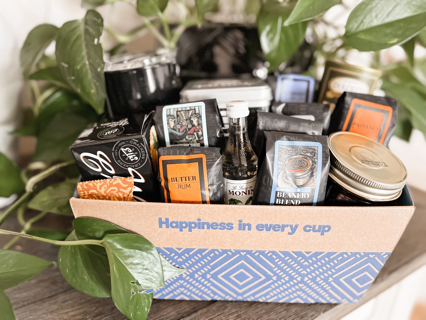 Gourmet Favorites Gift Basket filled with premium coffee and snacks for coffee lovers