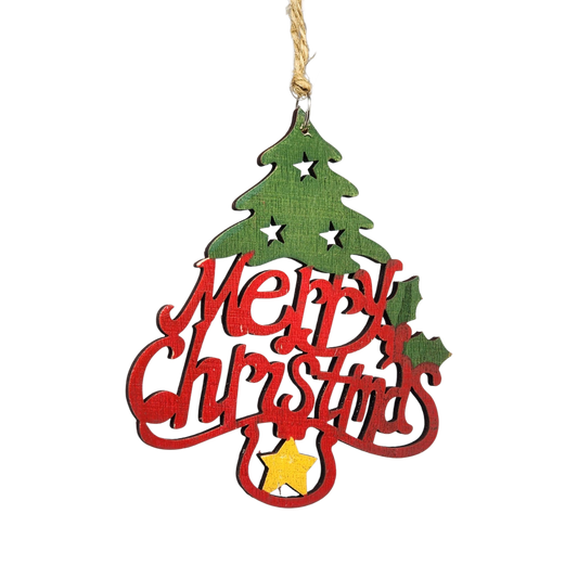 Laser Cut Wooden Ornament - Merry Christmas Tree