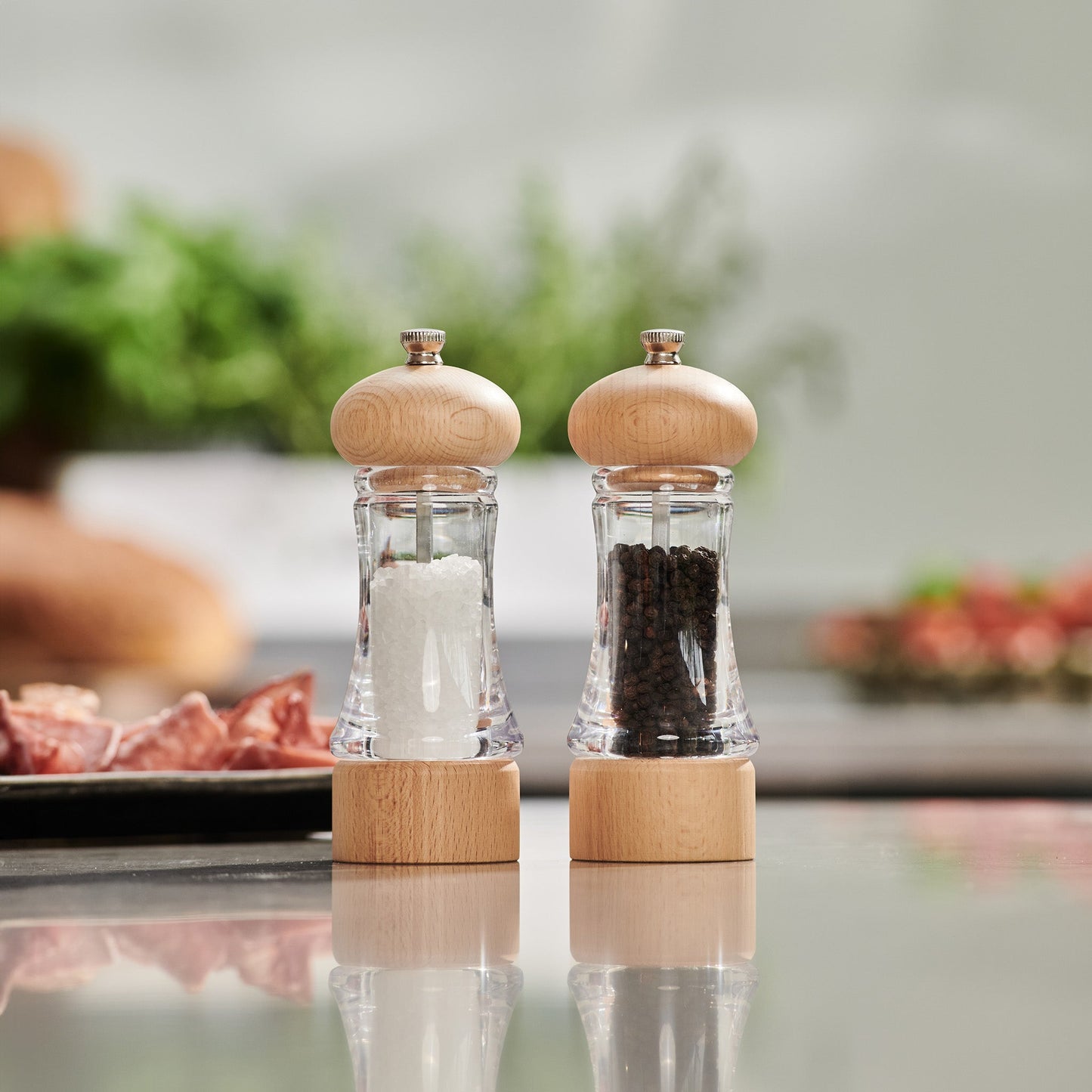 Cole & Mason Basics Beech Wood & Acrylic Salt & Pepper Mill Set