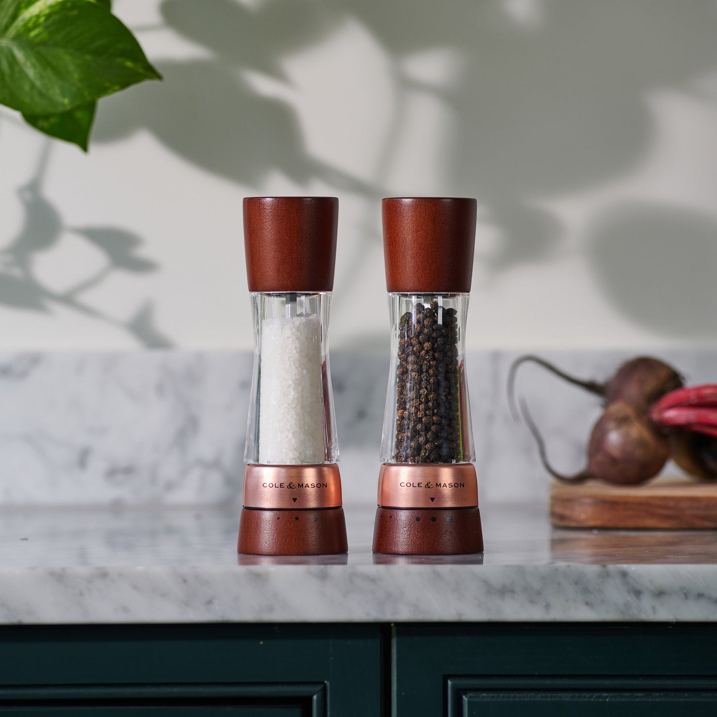 Cole & Mason Derwent Chestnut Rose Gold Salt & Pepper Mill
