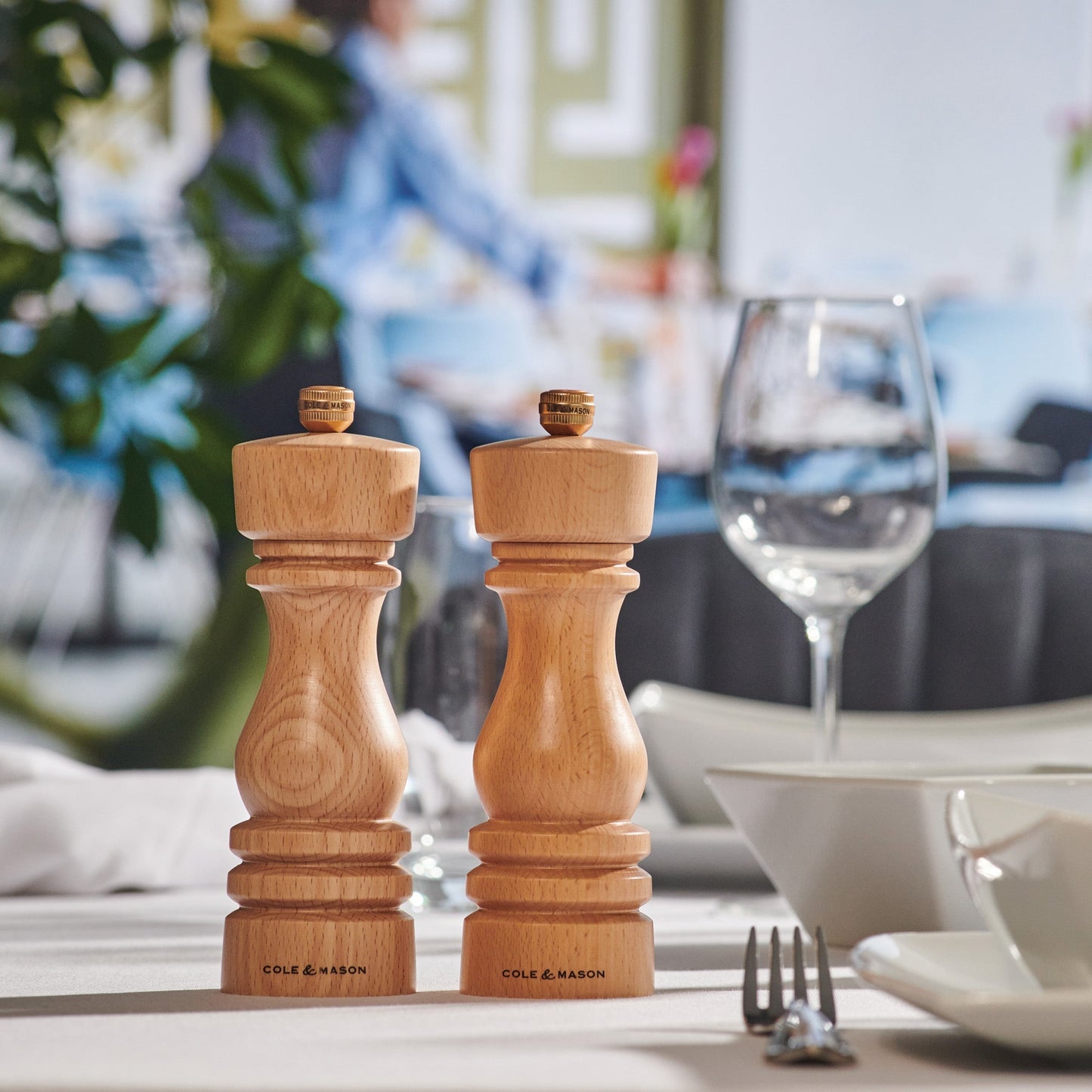 Cole & Mason London Natural Beech Salt & Pepper Mills