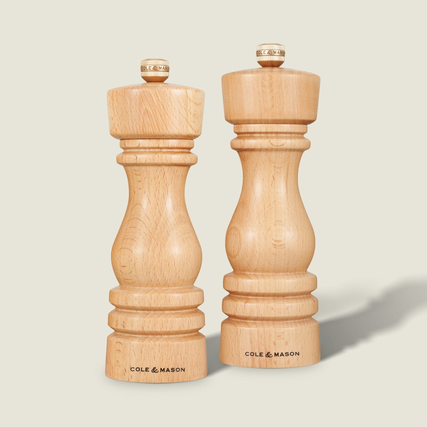 Cole & Mason London Natural Beech Salt & Pepper Mills