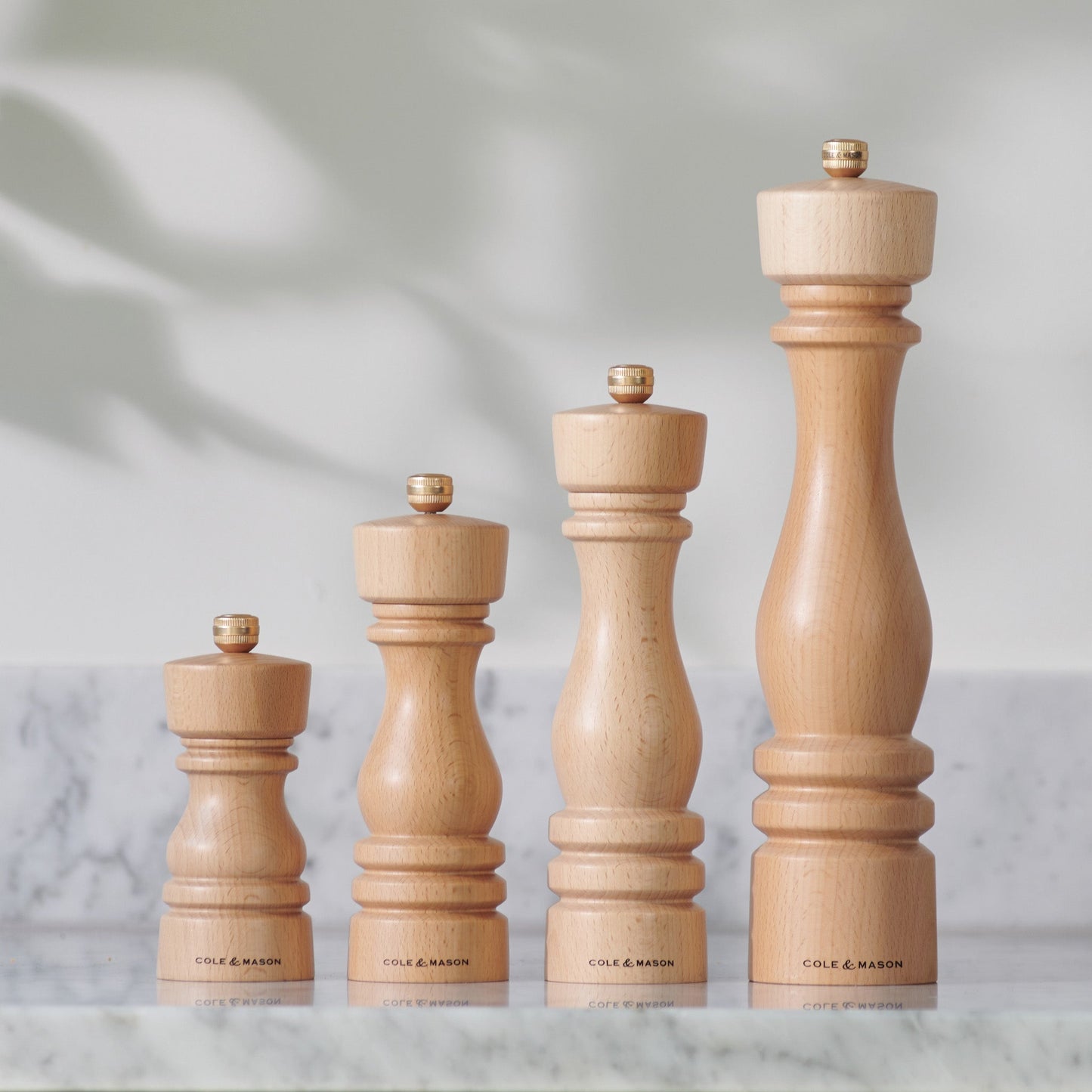 Cole & Mason London Natural Beech Salt & Pepper Mills