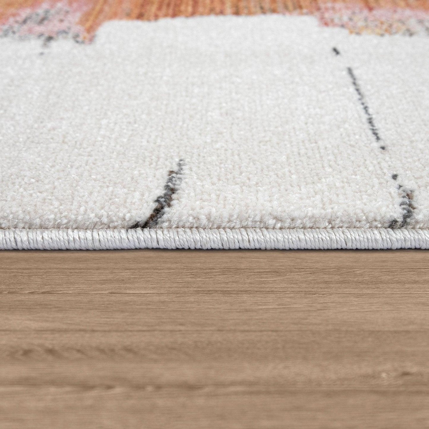 Colorful Area Rug Modern Art 3D Effect Cream, Blue, Yellow