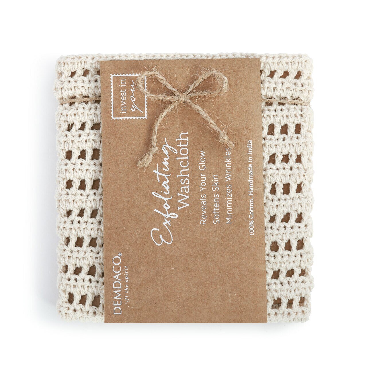 Comfort Handwoven Natural Fiber Exfoliating Washcloth, Gloves, & Soap Bag