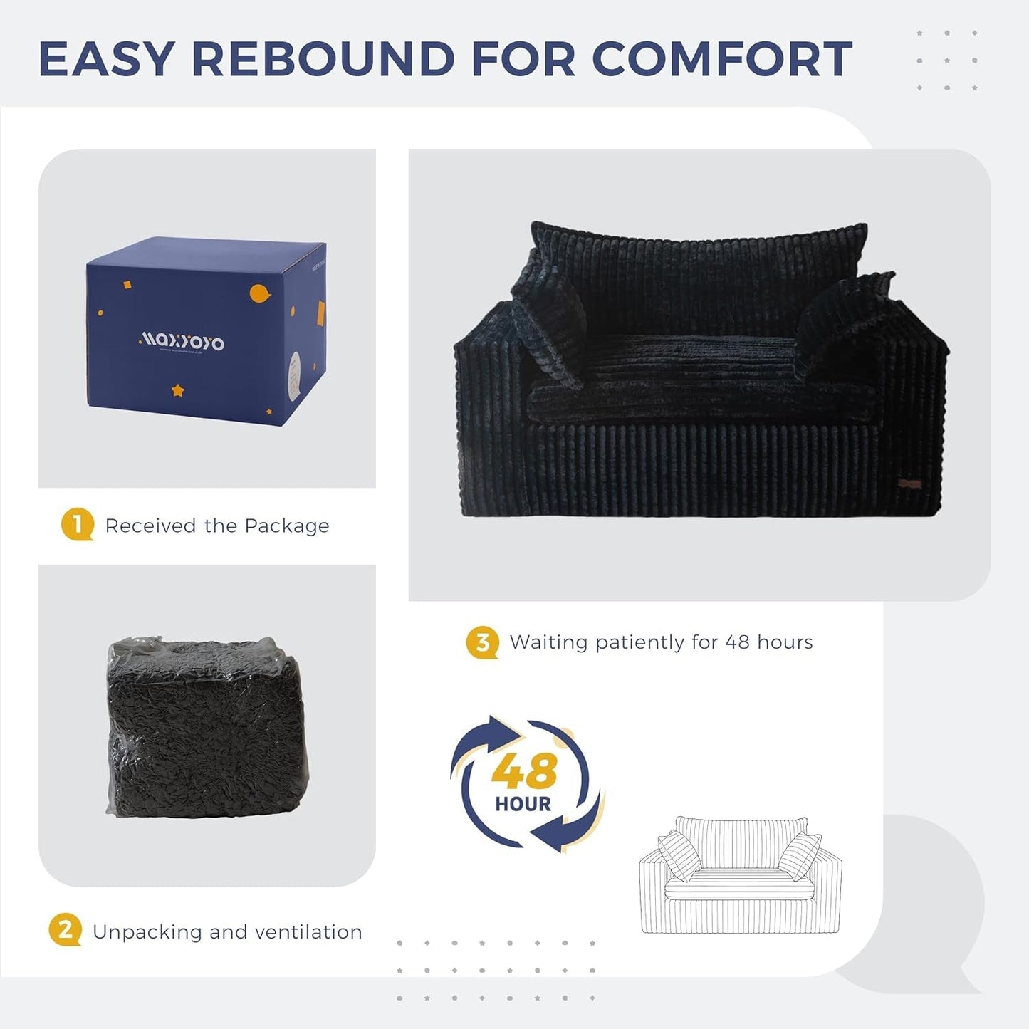 Comfortable Bean Bag Chair with Wide Armrests and Support