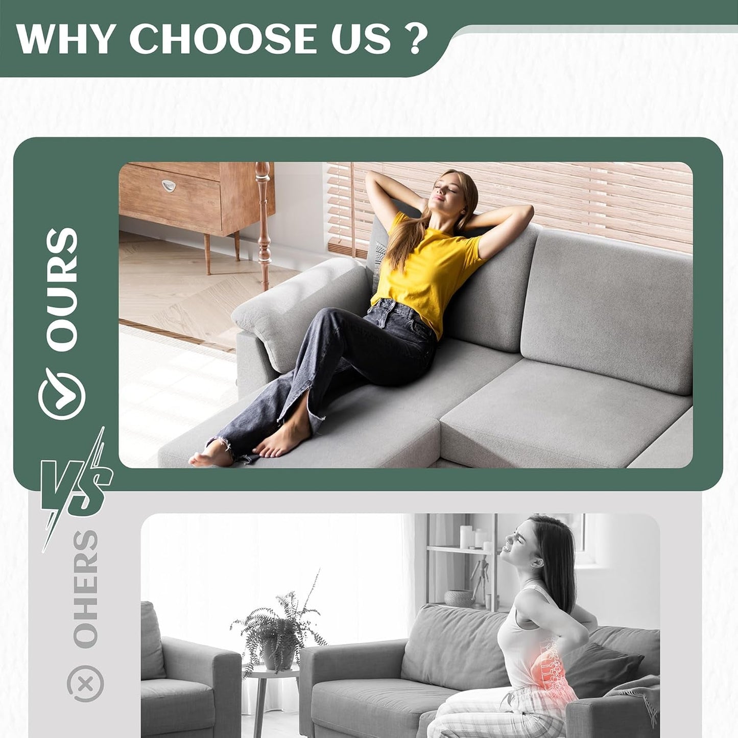 Comfortable L Shaped Convertible Sectional Sofa with Pillows