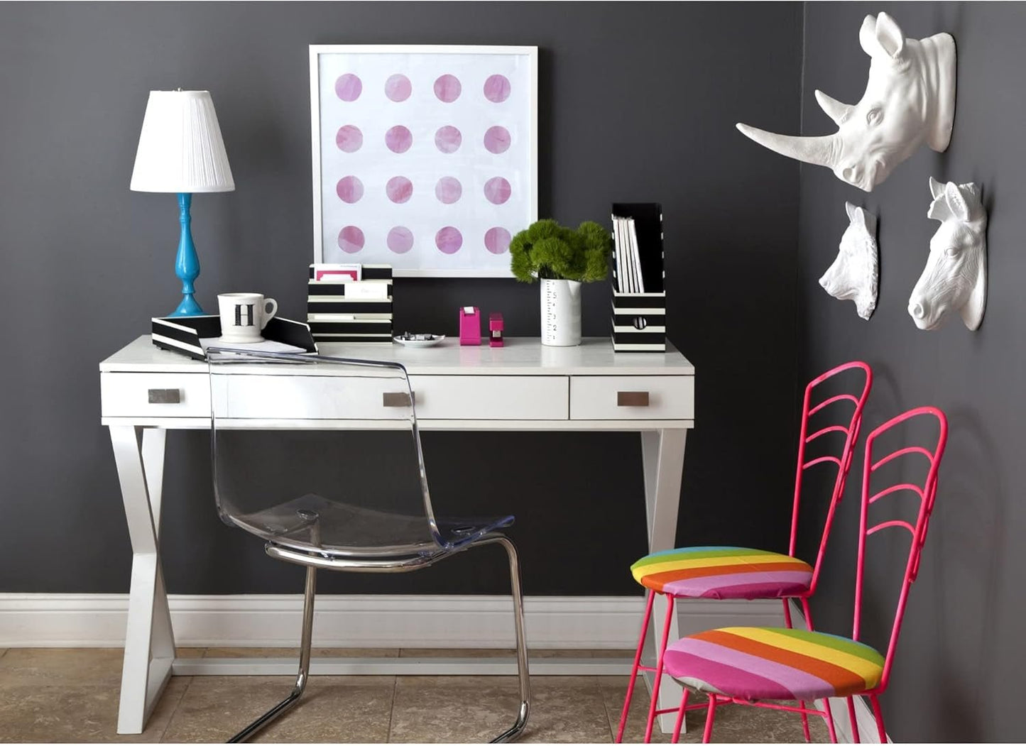 Compact White Writing Desk for Small Spaces and Creativity