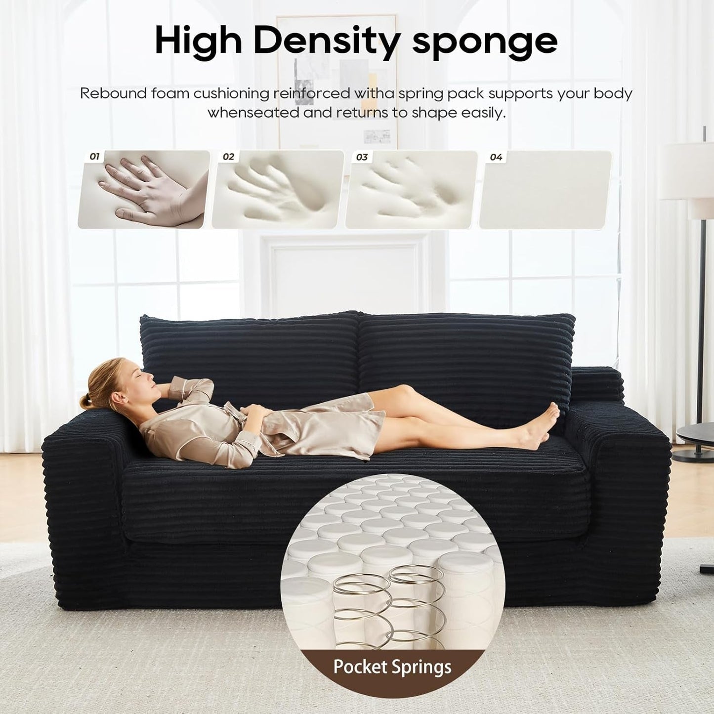 Convertible Loveseat Sofa Bed with Memory Foam Comfort