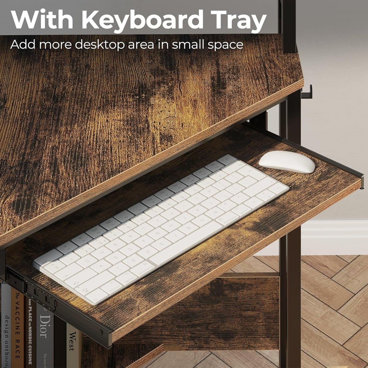 44.5 Inch Wide Corner Desk With Power Outlets Compact