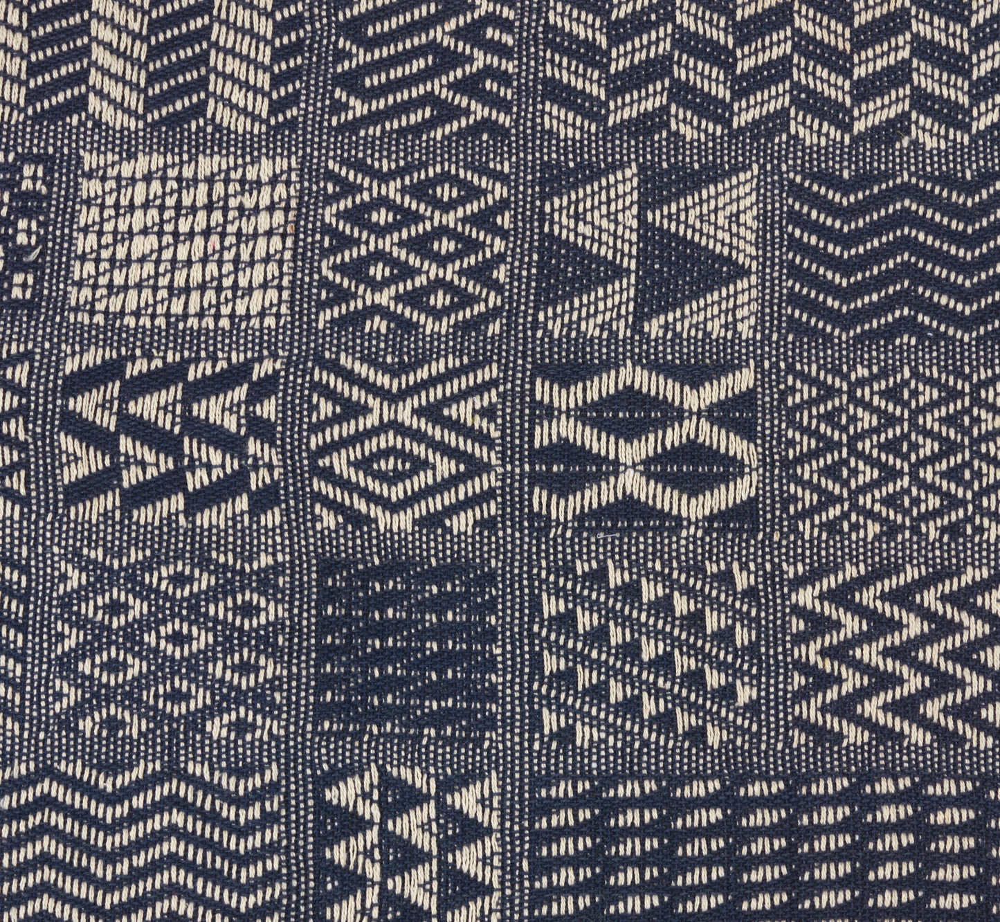 Artisan Hand Loomed Cotton Square Pillow - Indigo Blocks - 24" Arcadia Home