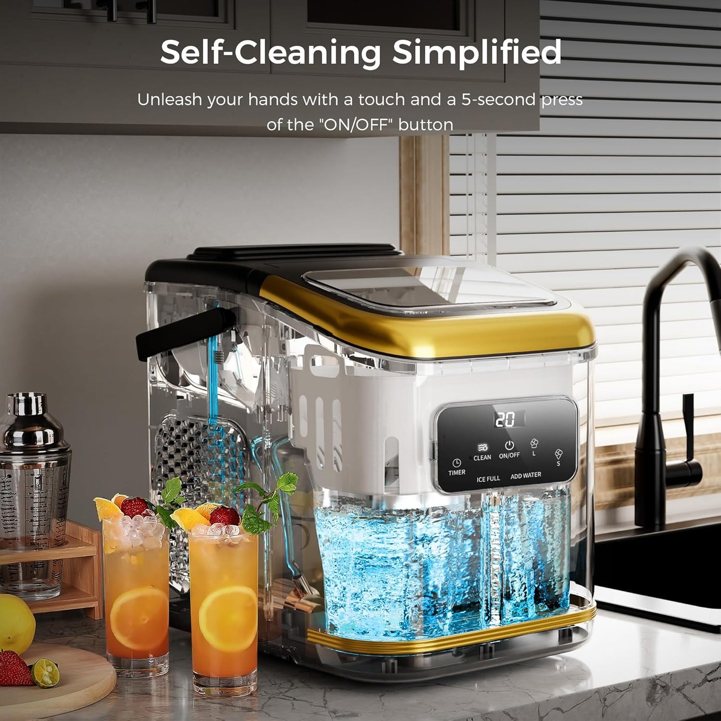 Countertop Ice Maker 9 Bullet Ice Cubes in 6 Mins,  Z5812K