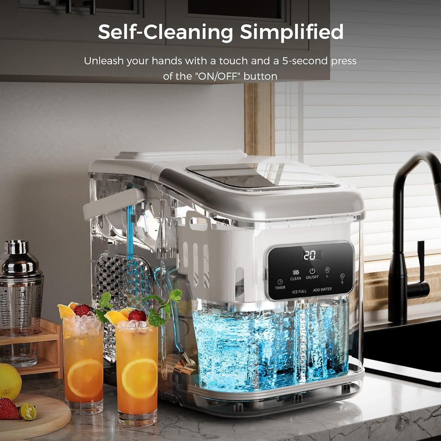 Countertop Ice Maker 9 Bullet Ice Cubes in 6 Mins,  Z5812K