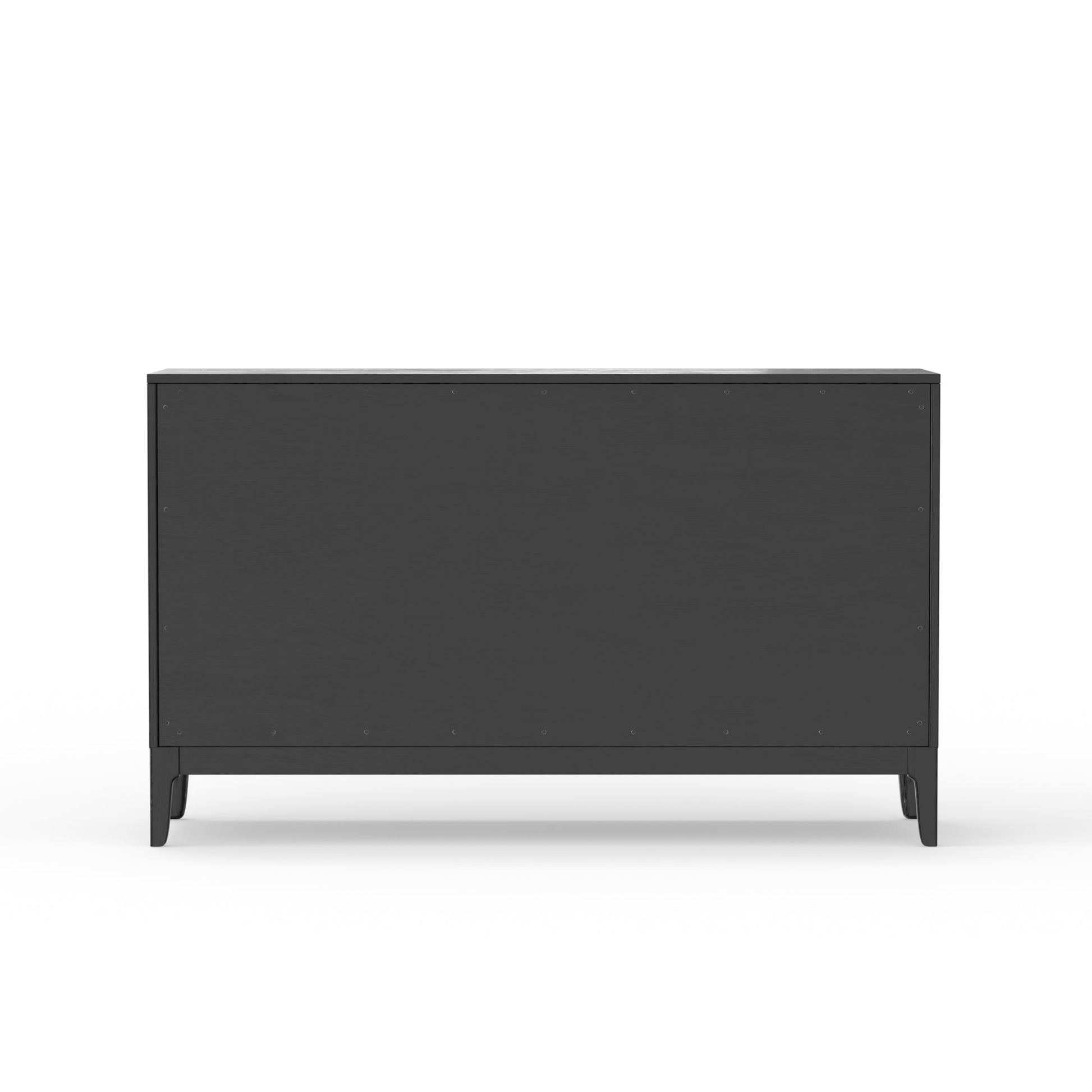 Cove Sideboard in vintage black finish, showcasing the back view with sleek design and sturdy construction.