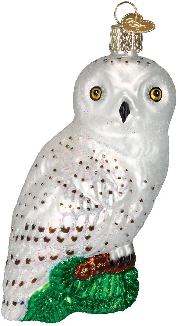 Great White Owl Glass Ornament
