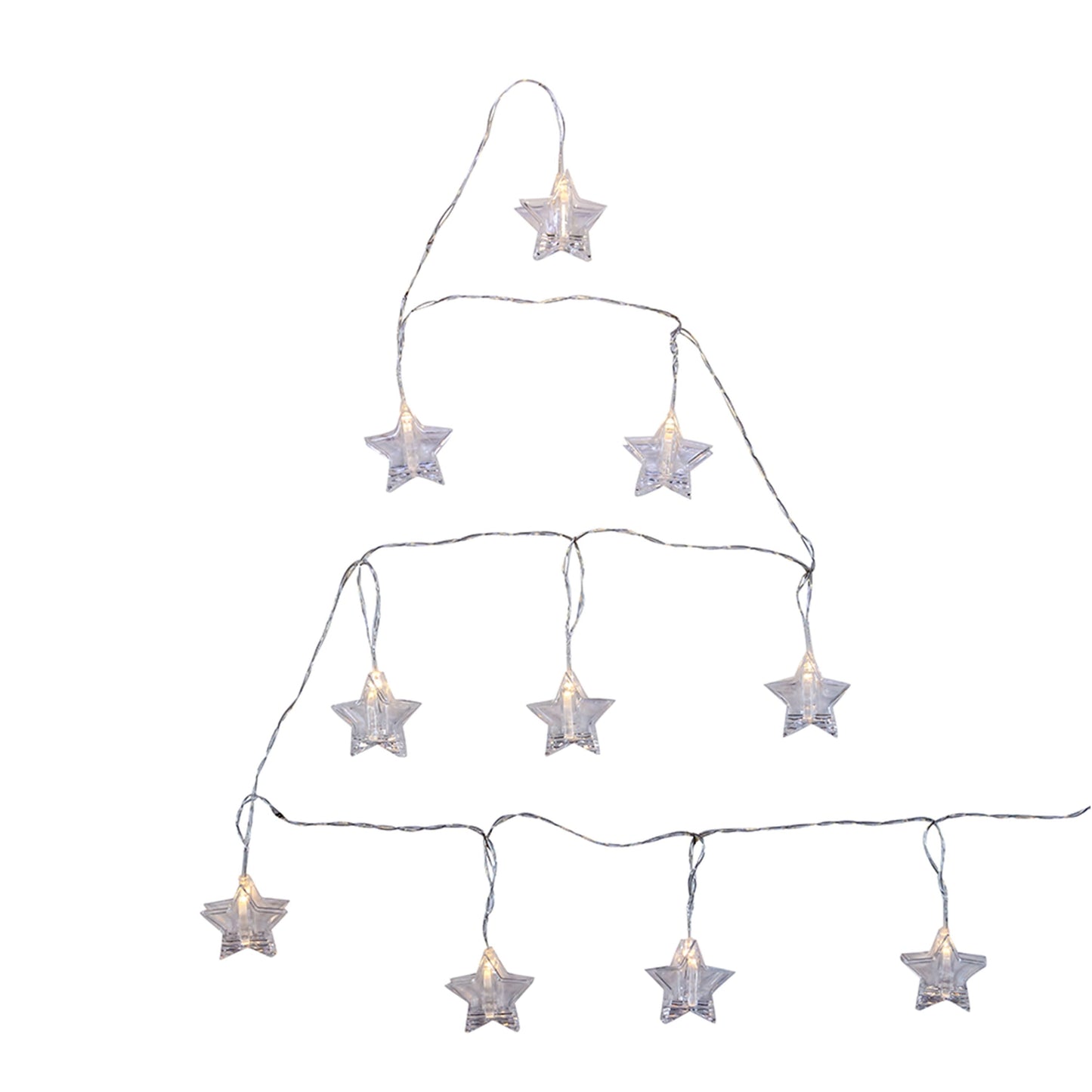 Battery Operated 10-Light Warm White LED Star Clip Light Set