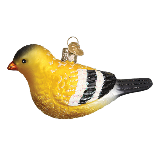 American Goldfinch Glass Ornament