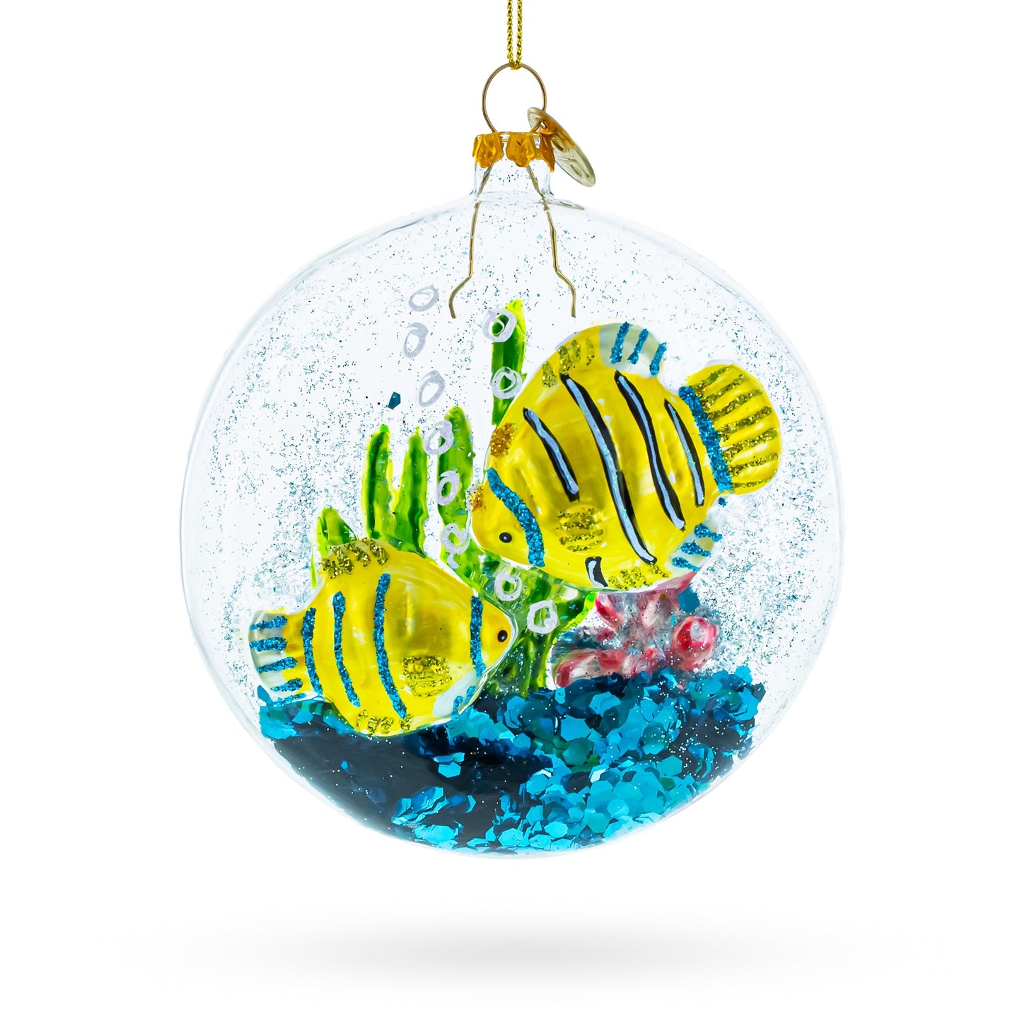 Coral Fishes Tank Glass Christmas Ornament