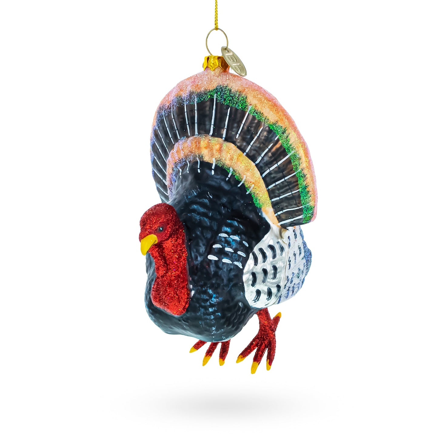 Gobbler Turkey Glass Christmas Ornament