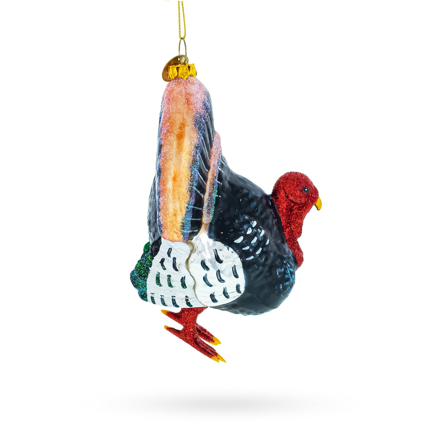 Gobbler Turkey Glass Christmas Ornament
