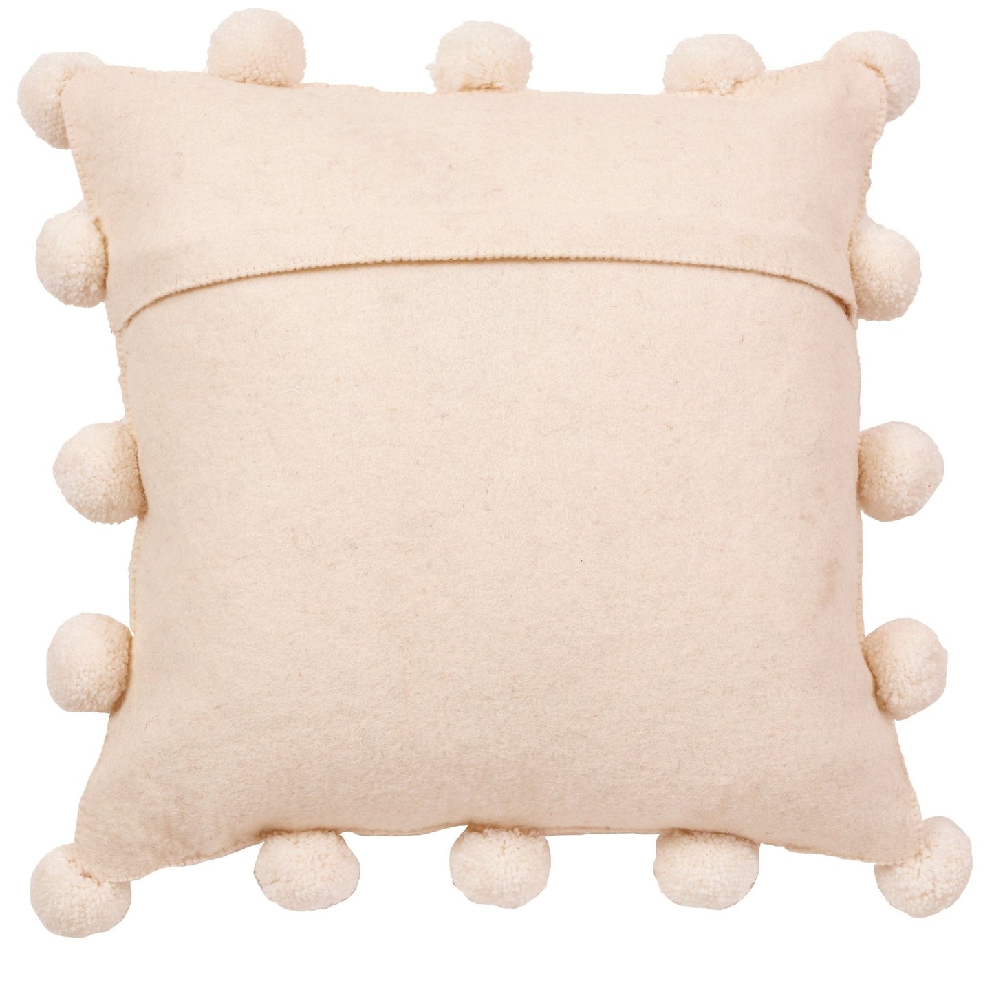 Cream Pom Poms Cream - Hand Felted Wool Pillow - 20" Arcadia Home