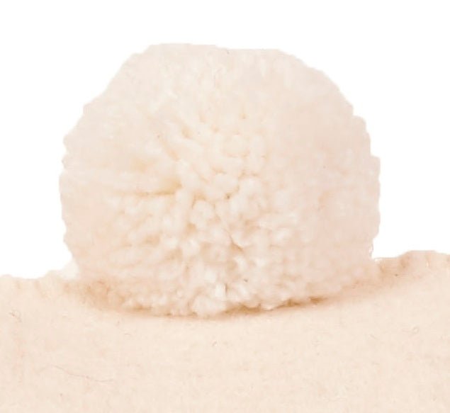 Cream Pom Poms Cream - Hand Felted Wool Pillow - 20" Arcadia Home