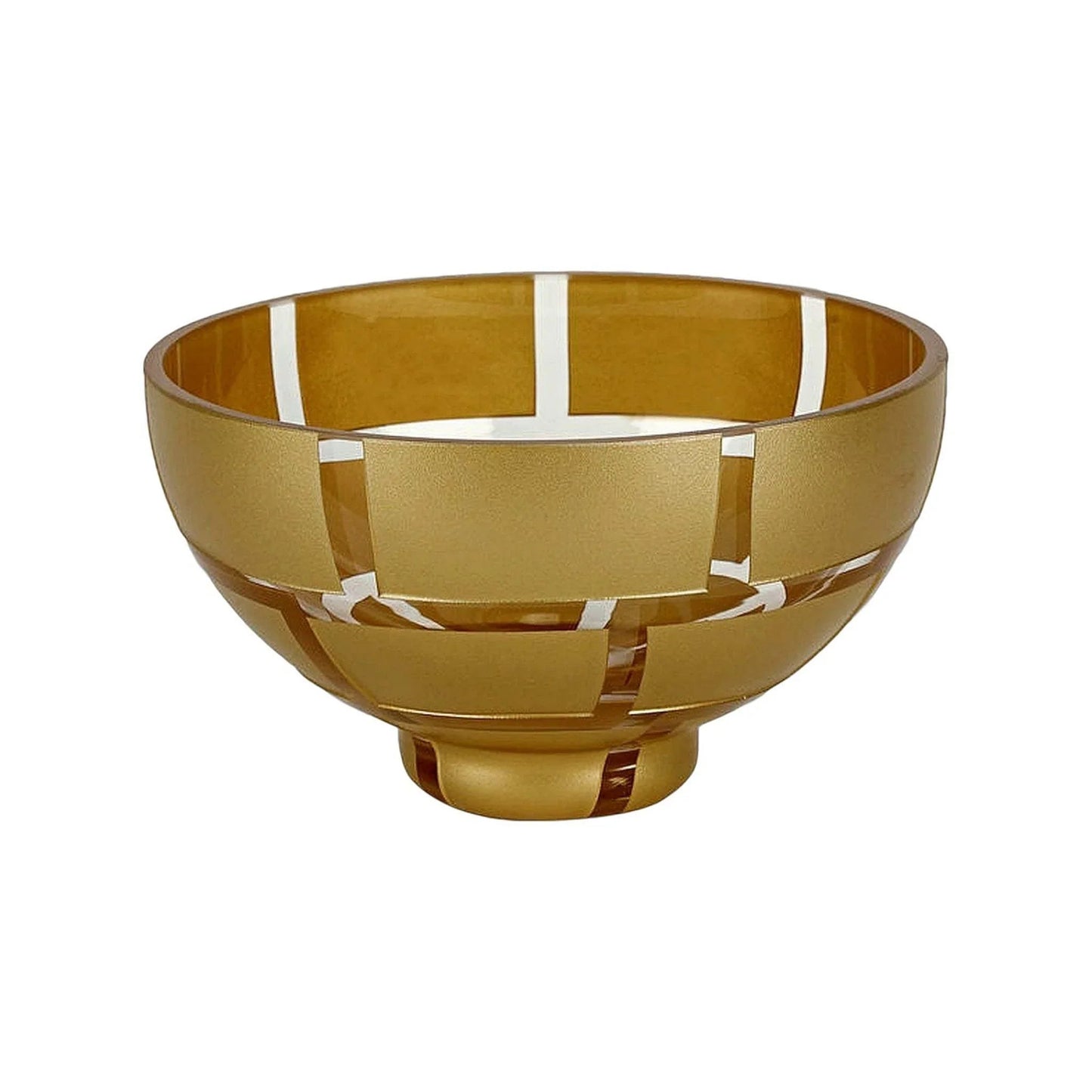 Crystal Glass Bowl with Genuine Antique Gold Leaf Wall