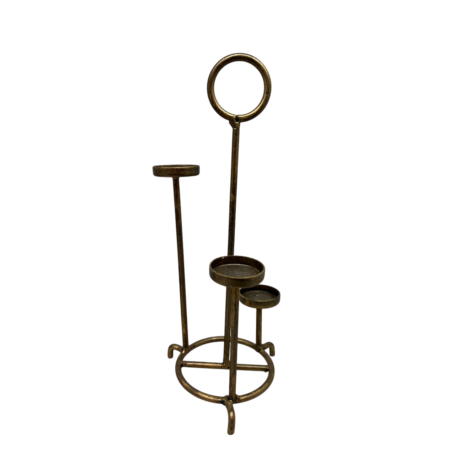 3 Level Glass Gold Candle Holder