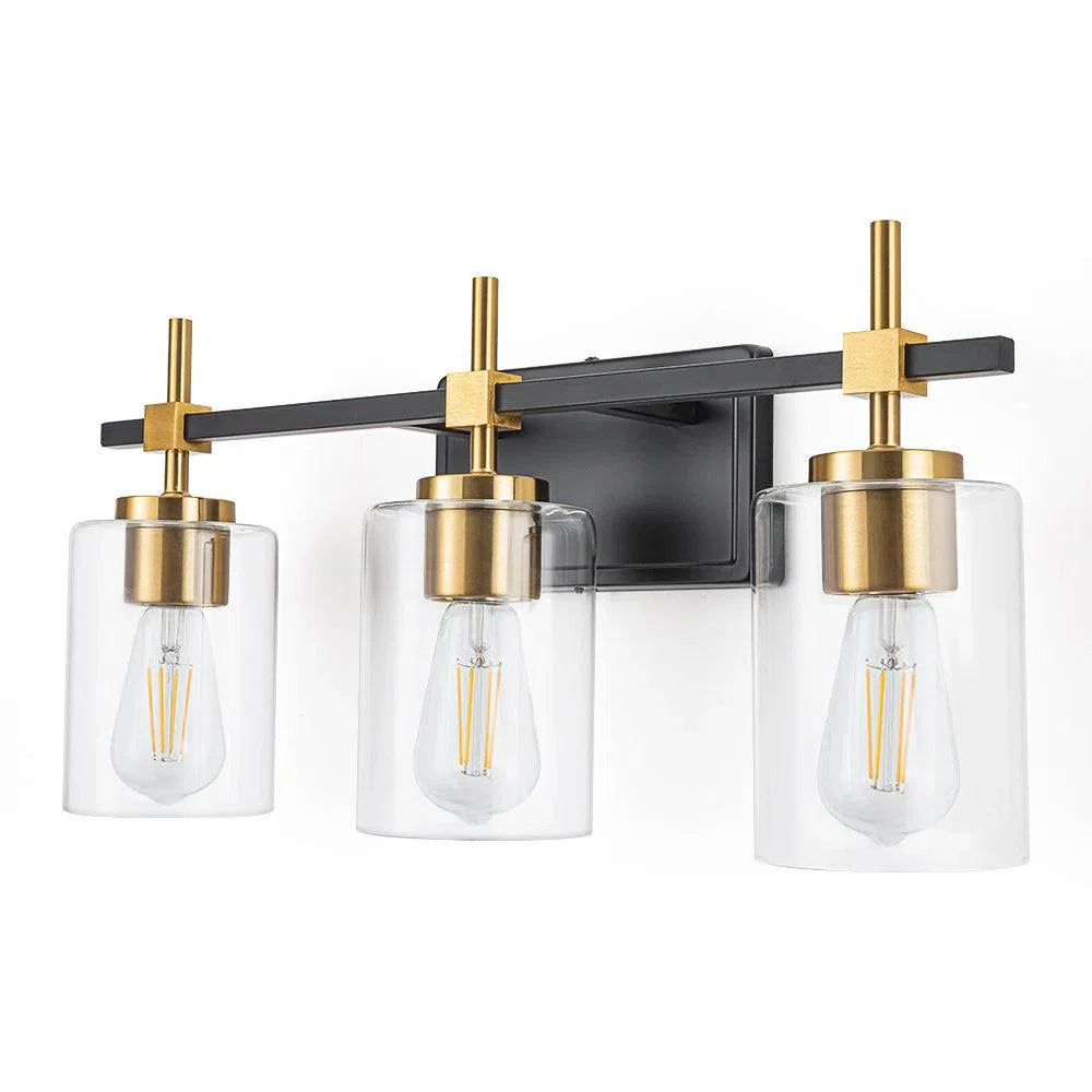 Jasper Modern Clear Glass 3-Light Bathroom Vanity Light
