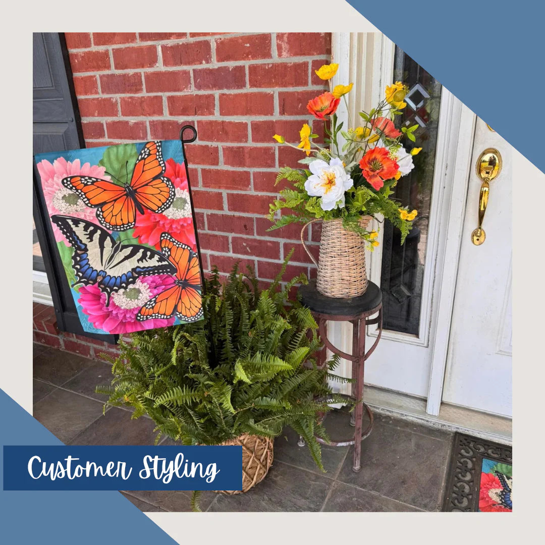 Wicker Pitcher Vase with Handle