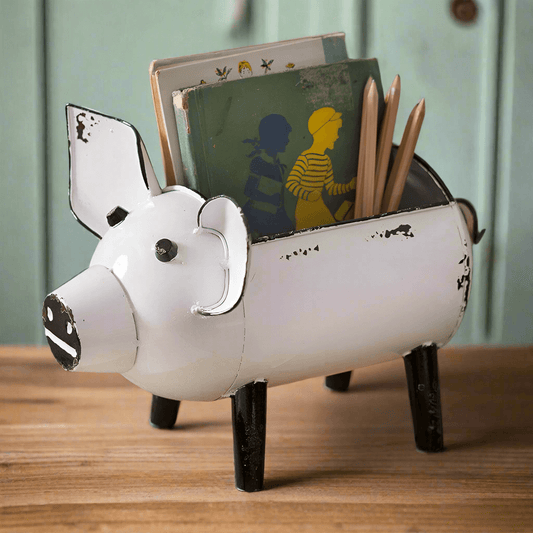 Rustic Pig Storage Organizer