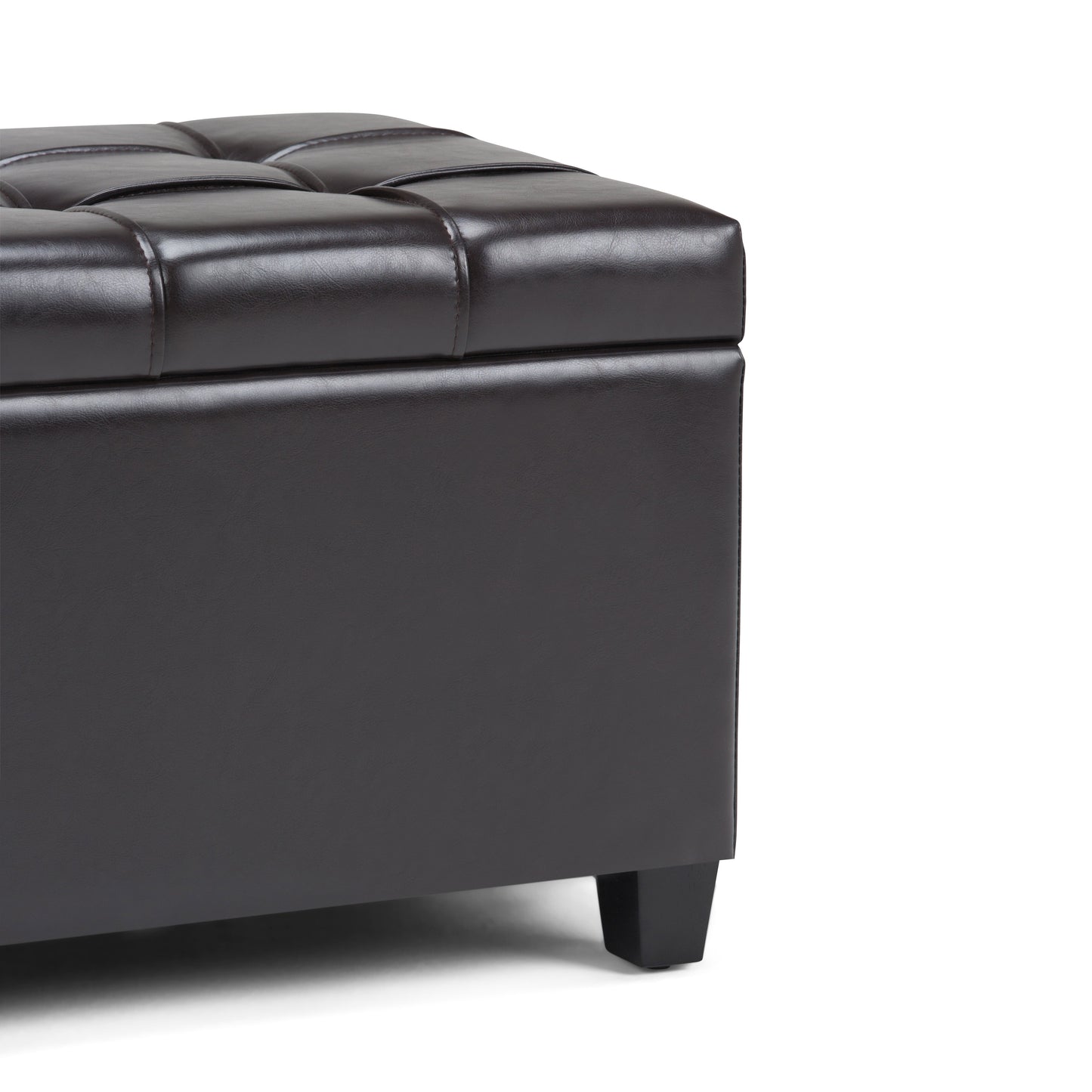 Sienna 33 Inch Wide Storage Ottoman Bench in Tanners
