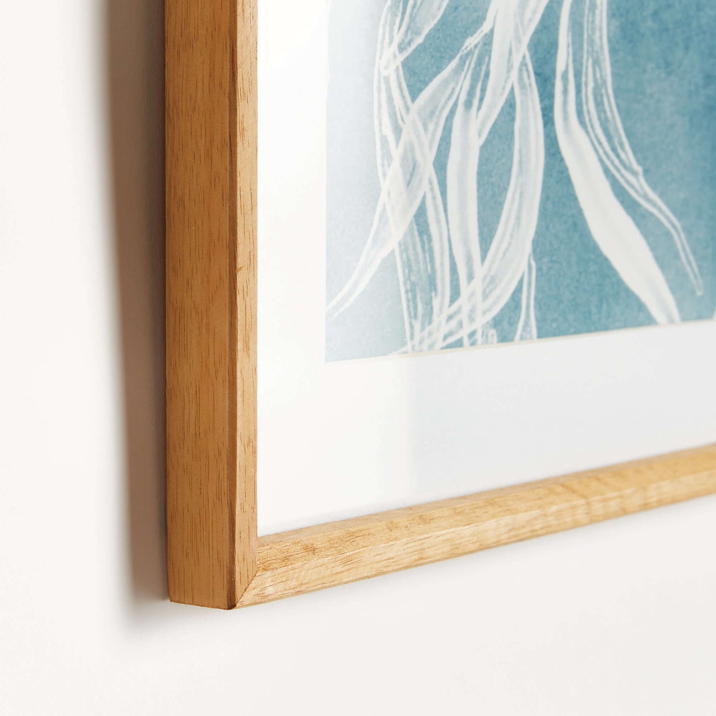 Cyanotype-Inspired Protea Wall Art with Wood Frames (Set of 4)