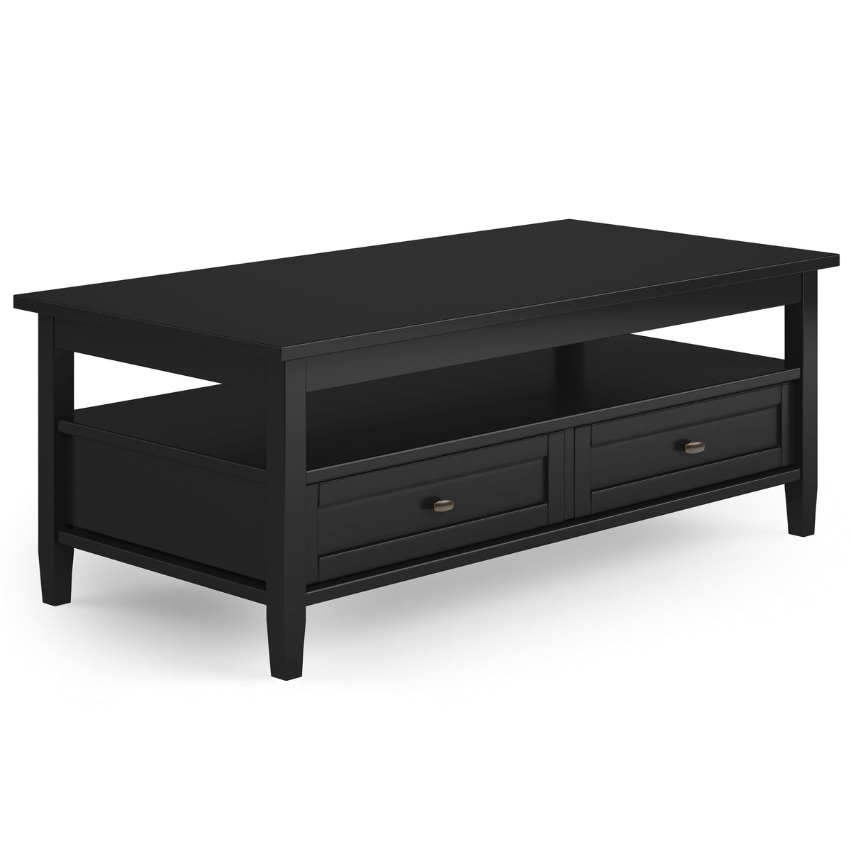 Warm Shaker Solid Wood 48 Inch Wide Transitional Coffee Table
