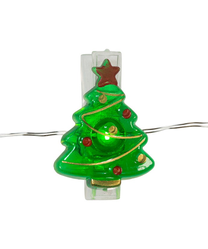 Battery Operated Clip Light set - Christmas Tree