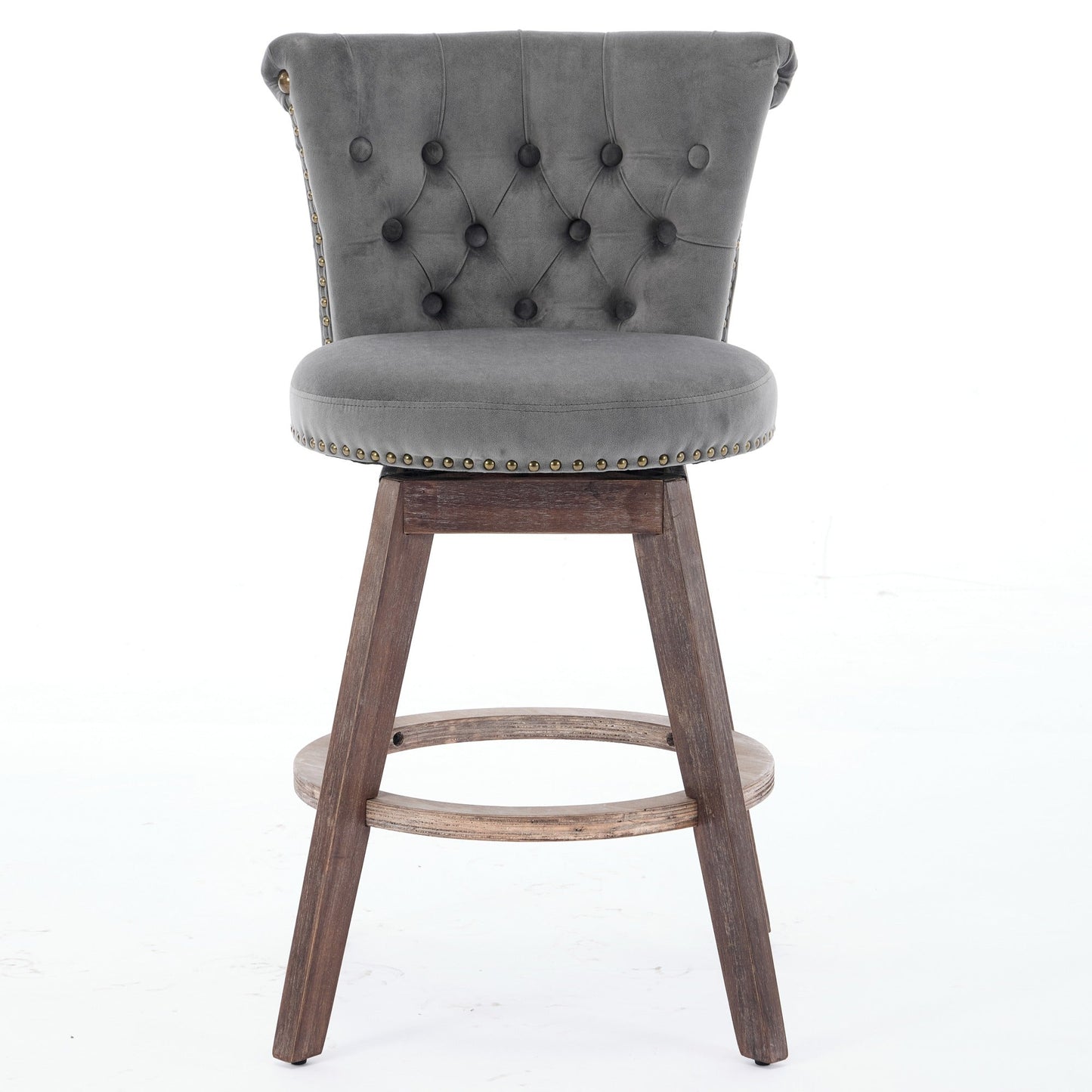 26" Counter Height Bar Stools Set of 2, 360° Swivel Stools