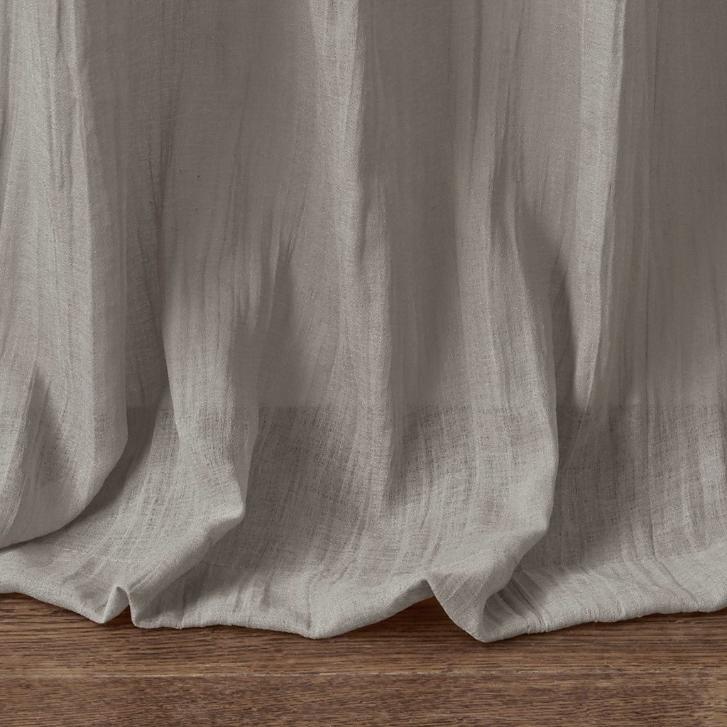 Solid Crushed Curtain Panel Pair (2 Pcs Window Panels) - Grey
