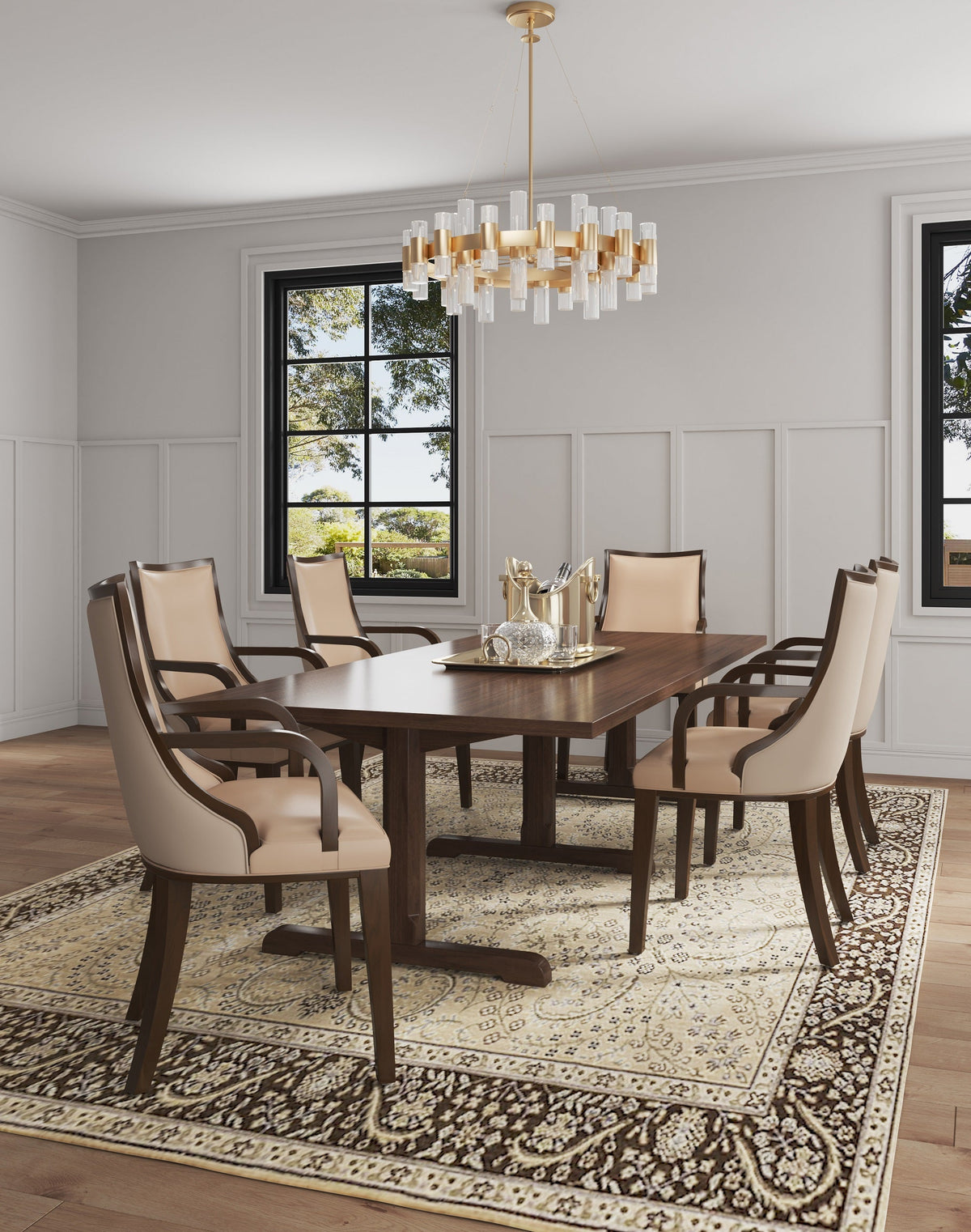 Grand Wood Upholstered Armchair