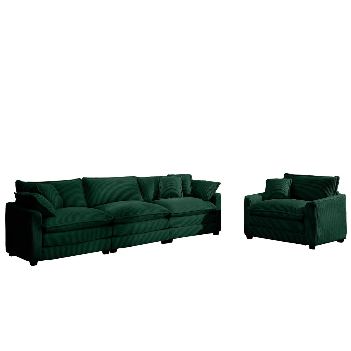 Mid-Century Modern Sectional Set of Two