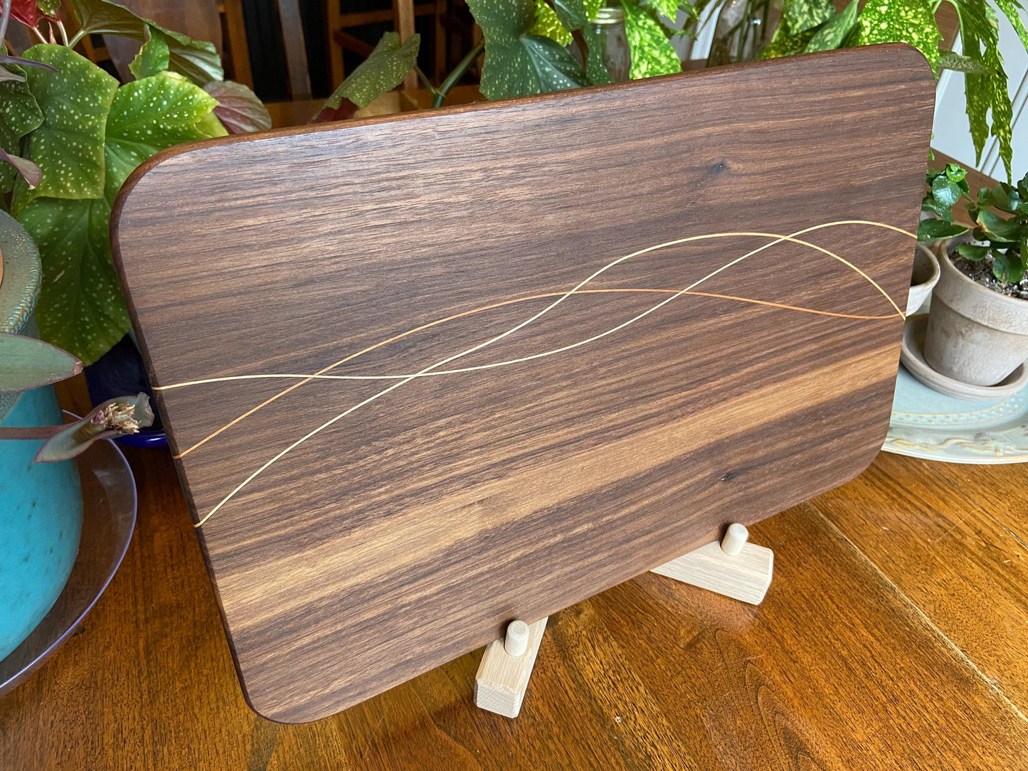 Walnut Charcuterie Board - Cherry & Maple Decorative Banding