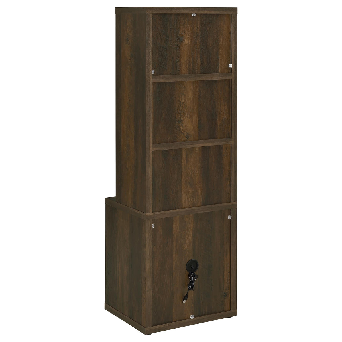 Geary Dark Pine 3-Piece Wall Unit Bookcase Set with USB