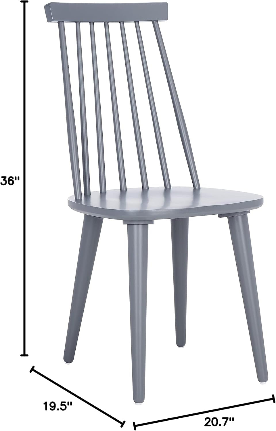 Grey Farmhouse Spindle Side Dining Chairs Set Of 2